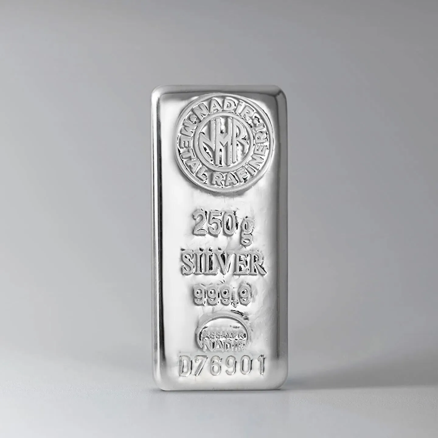 250 Gr Külçe Gümüş — Nadir Metal Rafineri 999 milyem sertifikalı külçe gümüş